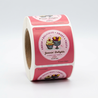 Étiquettes autocollantes pour emballage de desserts, rouleaux d'étiquettes en vinyle résistant à l'huile, qualité alimentaire, pour pâtisserie, boulangerie, boîtes à gâteaux, autocollants personnalisés avec logo pour emballage