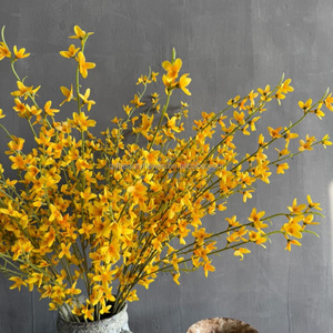 C188 Handgefertigter Realistischer Künstlicher Seiden-Winterjasmin-Zweig Gelbe Frühlings-Forsythia-Blume für Hochzeit Wohnzimmer Esstisch - Product Image 3