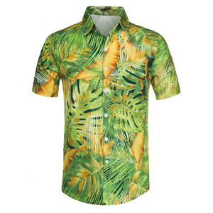 Wholesale Oem Fashion Customizable Print Fitted Sublimations Designer Cotton <b>Hawaiian</b> <b>Golf</b> <b>Shirts</b> for Beach - Product Image 2