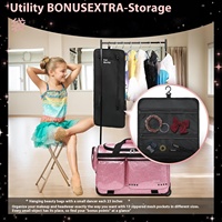 Sac de danse pliable tendance de 23 pouces, grande capacité, porte-vêtements télescopique, chariot à roulettes, fermeture éclair en PU pour les voyages