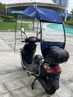 Auvent pliant manuel pour vélo électrique, moto et tricycle, protection solaire et pluie, revêtement noir