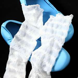 Chaussettes mi-mollet en dentelle transparente pour femmes, à volants, respirantes, légères, pour le quotidien et l'été, style décontracté et tendance - Product Image 6