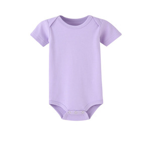 Customizable CE CPC Certified Soft Organic Cotton Solid Color <strong>Bodysuits</strong> Short Sleeve One-Piece Baby Clothes Unisex Onesie Romper - Product Image 2