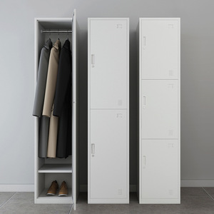 Steel Locker Metal Cabinet <b>Single</b> Door Office Storage <b>Wardrobe</b> Standing Type Carbon Steel Rectangle Neatening Organizer - Product Image 2