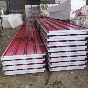 Panel Sándwich de Espuma <span class=keywords><strong>para</strong></span> Aislamiento de <span class=keywords><strong>Paredes</strong></span> y Techos, Panel Sándwich de Pared de Poliuretano Expandido (PU) - Product Image 3