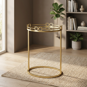 Table basse moderne en or exotique, artisanale, avec des caractéristiques extensibles et réglables pour le mobilier de salon - Product Image 3