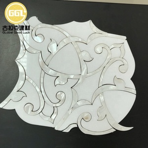 Hot bán thassos đá cẩm thạch trắng với vỏ bằng tia nước Gạch Mosaic cho phòng tắm tường và sàn - Product Image 1