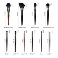 Ensemble de 10 pinceaux de maquillage professionnels en poils de chèvre, pinceaux véganes, étiquette privée, fabrication directe pour une marque personnalisée