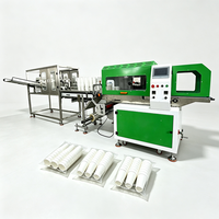 Machine d'emballage automatique de gobelets jetables avec fonction de comptage 1/2/3 rangées par paquet, entraînement servo, PLC, 20-60 sachets/min