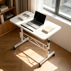 Table d'appoint mobile moderne réglable en hauteur avec barre transversale renforcée, fente pour <span class=keywords><strong>tablette</strong></span>, roulettes verrouillables, table pour <span class=keywords><strong>ordinateur</strong></span> <span class=keywords><strong>portable</strong></span> pour canapé-<span class=keywords><strong>lit</strong></span> - Product Image 2