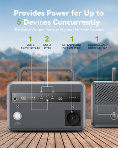 OEM 300 Watt <b>Portable</b> Power Station High Capacity Battery Station Power <b>Portable</b> Camping - Product Image 5