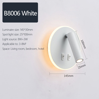 Lit de chevet réglable rotatif avec interrupteur Flexible pliant encastré monté lampe 3W bras oscillant led lecture applique murale