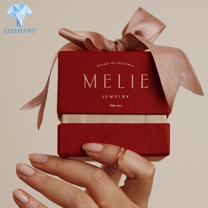 Custom Logo Luxury Fancy Gloss Small <b>Ring</b> Jewelry <b>Gift</b> <b>Box</b> Packaging With Velvet Cotton Insert - Product Image 2