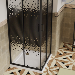 Design moderne 80x80 90x90 <span class=keywords><strong>100x100</strong></span>, porte coulissante carrée, verre trempé de haute qualité, cadre brossé, alliage d'aluminium, doux - Product Image 1
