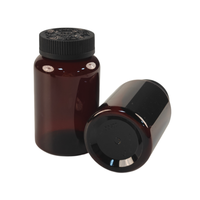 Vente en gros de contenants en plastique ambré personnalisés avec logo, vides, 80 ml, pour vitamines, compléments alimentaires, médicaments, pilules, pour le stockage de capsules