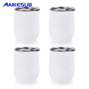 Bouteille en acier inoxydable par sublimation, 12oz, sous vide, en forme d'œuf, gobelet à eau, tasses à vin à double paroi avec couvercle, nouveau, - Product Image 3