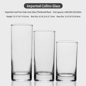Vaso de Vidrio Reforzado de Sosa-Cálcica al por Mayor para Jugos, Bebidas, Té, Cócteles, Mojitos, Bebidas Largas, Uso en el Hogar, Restaurantes y Bares - Product Image 2