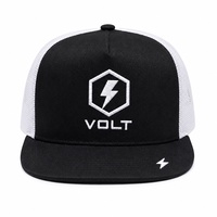 Casquette Trucker Noire et Blanche en Gros, Réglable avec Fermeture à Clip en Plastique, Broderie 3D en Relief, Casquette Trucker en Maille avec Logo Personnalisé