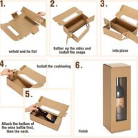 Boîte Cadeau en Carton Kraft Marron Ondulé avec Fenêtre pour Bouteille de Vin – Vente en Gros Direct Usine