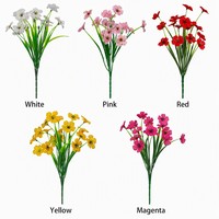 Fleurs artificielles résistantes aux UV pour l'extérieur, fausses plantes en soie, arbustes pour jardinières, jardins, porches, patios, décoration intérieure, vente en gros
