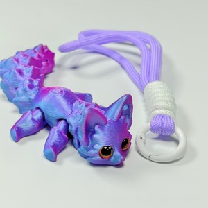 Figuras de acción de zorro lindas impresas en <span class=keywords><strong>3D</strong></span>, juguetes con múltiples articulaciones, ojos móviles de simulación, cuerda para colgar, accesorios de decoración para habitación, regalos para niños - Product Image 4