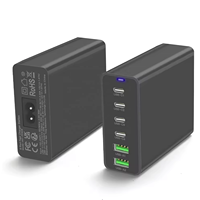 Chargeur rapide HNT ODM/OEM 100W GaN PD & QC 2A+4C multi-ports universel pour iPhone 17 16 15, ignifuge
