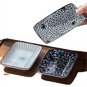 Assiette à dessert rectangulaire en céramique de luxe moderne, émaillée, à motif floral, de qualité alimentaire, durable et écologique, pour restaurant - Product Image 4