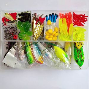 Set de 142 señuelos de pesca artificiales mixtos, kit de pesca de fondo, crankbaits, poppers, anzuelos, pesas, señuelos de plástico blando, caja de señuelos y accesorios. - Product Image 2