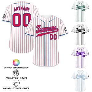 Maillots de baseball vintage personnalisés à manches courtes avec nom et numéro d'équipe, vêtements de sport imprimés OEM/ODM pour hommes et femmes BSBJ01-25025080-15 - Product Image 2