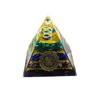 <b>Crystal</b> <b>Chip</b> Pyramid Resin Epoxy Copper Wire Handicraft Desktop Ornament Home Decoration Collectible Gift - Product Image 5