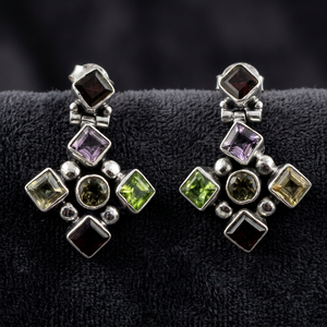 Pendientes Colgantes Geométricos de Lujo para Mujer Art Palace, Piedra Natural, Plata de Ley 925, Joyería para Boda y Aniversario - Product Image 1