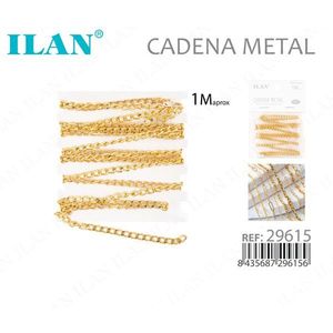 Chaîne en métal ILAN, environ 1 m, couleur or, pour la création de bijoux - Product Image 1