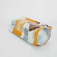 Sachet plastique refermable personnalisé avec logo, étanche à l'humidité, thermoscellable, pochette verticale pour emballage de farine et croustilles, impression par gravure