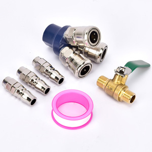 Plowing 6Pc Round T-Joint <b>Quick</b> Coupler Set Carbon Steel Air Hose <b>Connector</b> Pneumatic Parts - Product Image 2