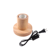 Lampe de table à LED alimentée par courant continu, support en bois massif, base E27, design européen, petite lampe de sol de luxe pour chambre à coucher