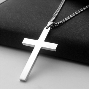 Croce Collana – collier pendentif croix sacerdot pour femmes et hommes, chaîne à maillons en acier inoxydable, bijoux Punk Hip Hop, collier croix - Product Image 3
