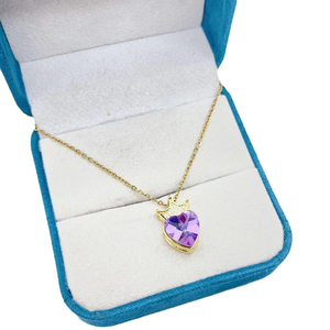 Collares con Colgante de Corazón de Piedra en Oferta, Collar con Corona de Corazón, Collar con Colgante de Corona de Corazón para Mujer - Product Image 4