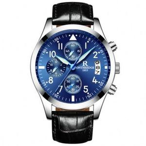 ONTHEEDGE 028 Marca Negro Hombres Reloj de cuarzo <span class=keywords><strong>Vive</strong></span> Correa de cuero Resistente al agua Luminoso Fecha Pantalla Chrono Sports Watch Set - Product Image 3