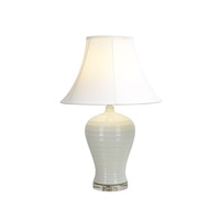 Lampe de table de restaurant de style américain, en céramique vintage de luxe, à abat-jour en forme de tambour, à incandescence électrique, en vente chaude aux États-Unis