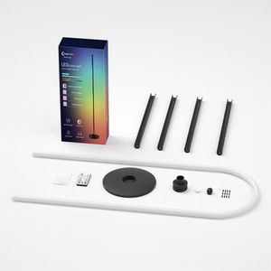 Modern Remote Control RGB Corner LED Aluminum PVC Floor Lamp Smart Home <b>Indoor</b> Use Ambient <b>Light</b> with APP Control - Product Image 1