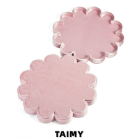 Plateau à bijoux en velours en forme de fleur avec logo personnalisé, plusieurs compartiments, avec couvercle, plateau de présentation pour bijouterie, plateau de rangement pour bagues à plusieurs compartiments
