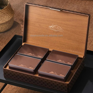 Lujosa caja <span class=keywords><strong>de</strong></span> regalo <span class=keywords><strong>de</strong></span> cuero para té See Mountain <span class=keywords><strong>Series</strong></span> Color rojo naranja o marrón Tres o <span class=keywords><strong>cuatro</strong></span> cajas <span class=keywords><strong>de</strong></span> hierro - Product Image 5