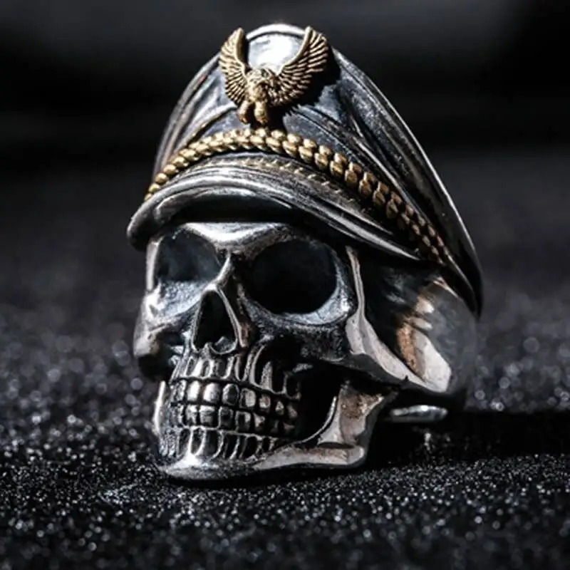 Anillos de Estilo Vintage Punk para hombre, joyería de aleación con forma de calavera de Scythe