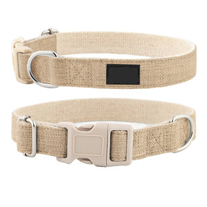 Kalung Hewan Peliharaan dari Katun Linen Ramah Lingkungan, Kalung Anjing yang Dapat Disesuaikan dengan Gesper Lepas Cepat - Product Image 4
