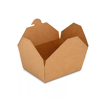 Saladier en papier kraft biodégradable Boîtes de frites et de poulet écologiques à emporter Emballage alimentaire pour déjeuner