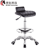 Chaises de laboratoire antistatiques en polyuréthane PU ESD avec support lombaire, tabourets à roulettes rotatives durables pour lieu de travail en couleurs différentielles