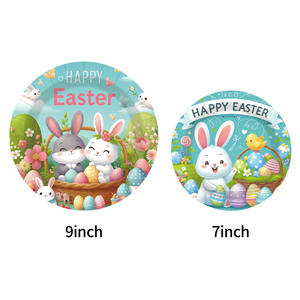 Nuevo Juego de Vajilla de Papel y Plástico con Temática de Conejito de Pascua, Servilletas de Papel, Vasos de Papel, Juego de Vajilla para Fiestas Infantiles de Conejitos - Product Image 4