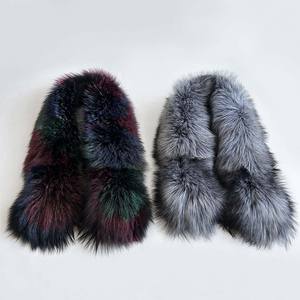 ผ้าพันคอขนสัตว์แท้สีสันสดใส ราคาโรงงาน ผ้าพันคอขนจิ้งจอกแท้ขนาดใหญ่ ผ้าพันคอขนจิ้งจอกธรรมชาติ - Product Image 1