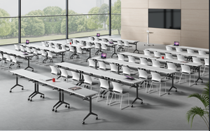 Nội Thất Trường Học Hiện Đại Đào Tạo Sinh Viên Gấp Bàn Văn Phòng Khung Với Di Chuyển Bánh Xe Văn Phòng Gấp Bảng - Product Image 6