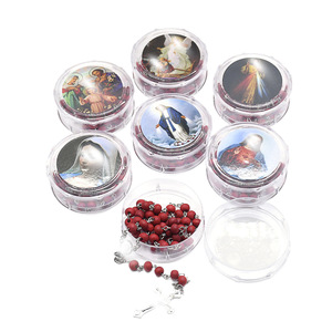 Collier en perles de pierre naturelle bordeaux avec pendentif croix géométrique, 59 perles, unisexe, pour usage quotidien, origine Yiwu - Product Image 5